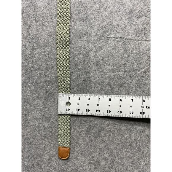 Eddie Bauer Belt Womens XS Green Braided Woven Tan Faux Leather Vintage - Picture 10 of 10